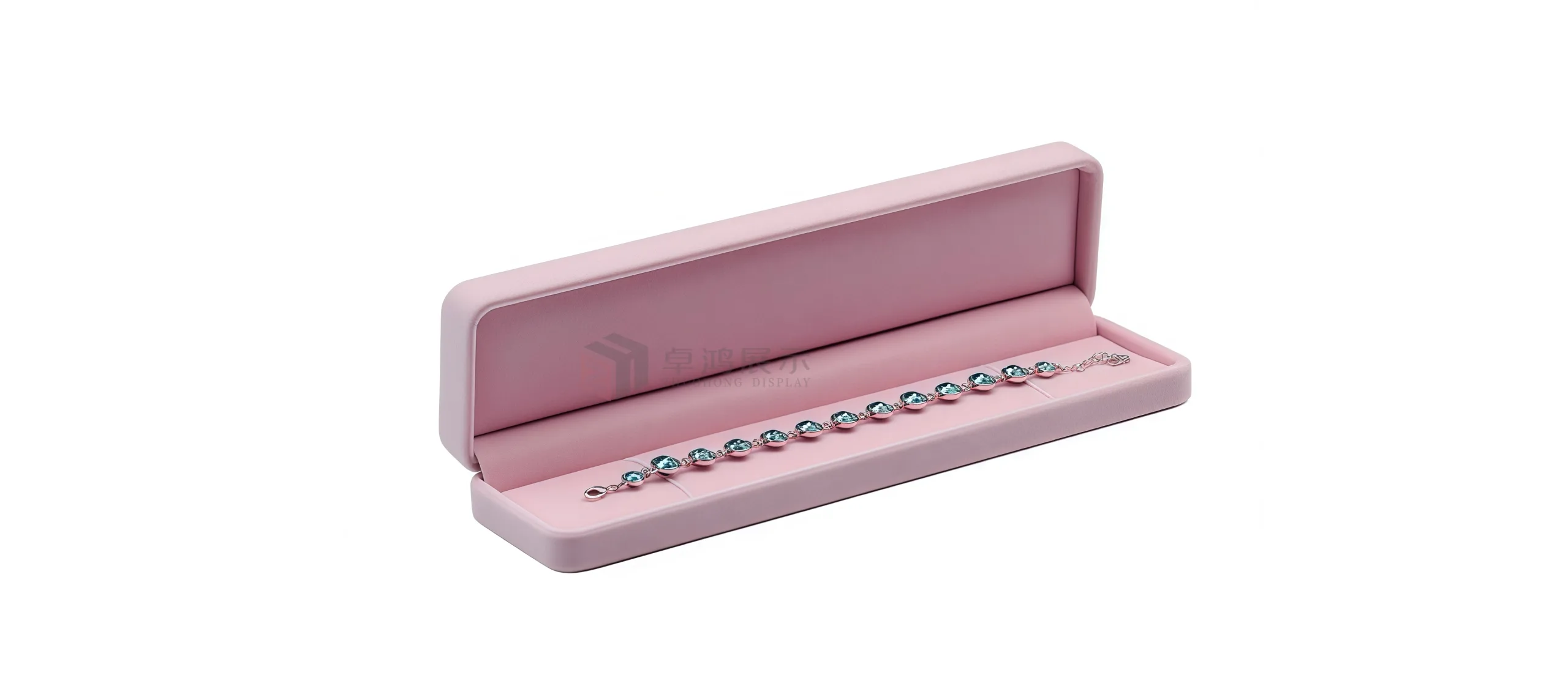 Long-pile velvet jewellery box available in customisable colours