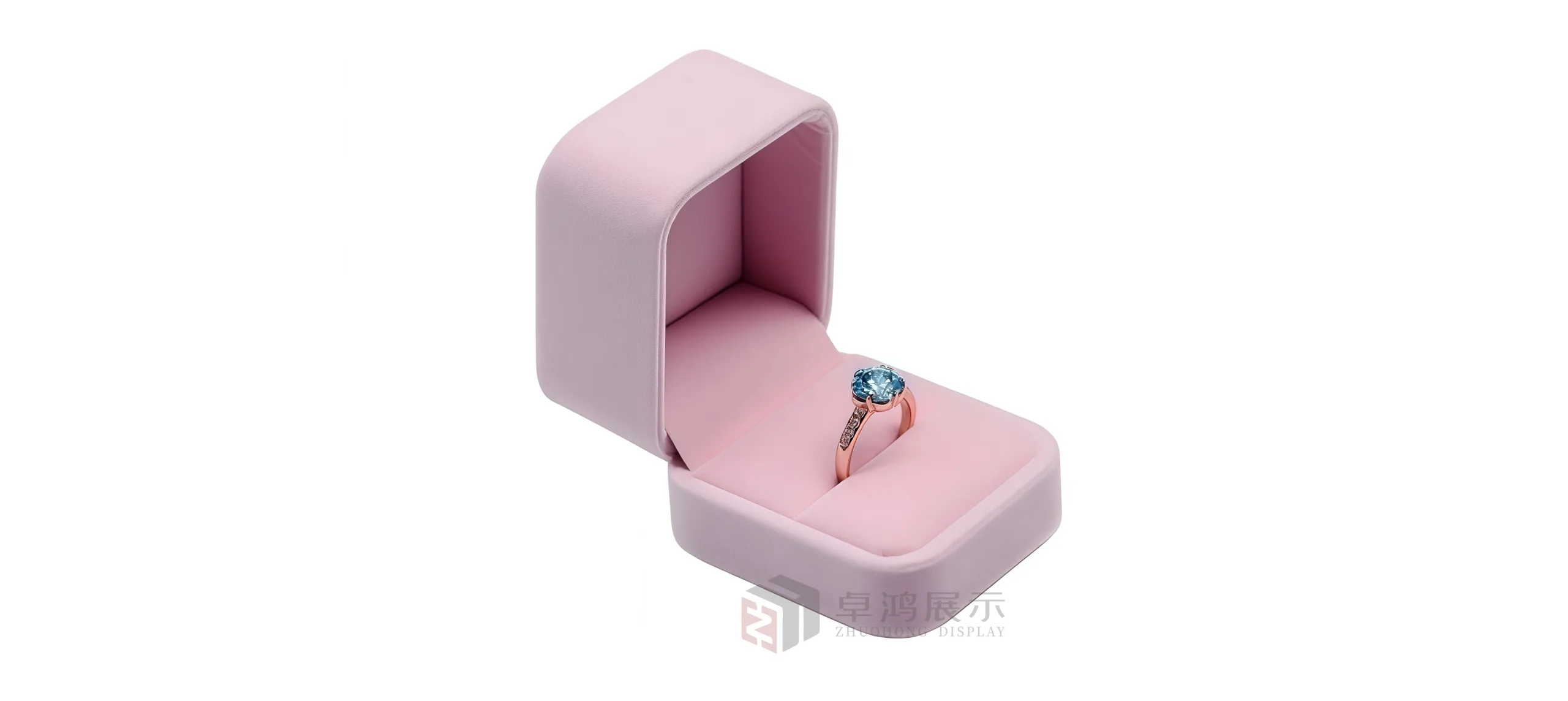 Long-pile velvet jewellery box available in customisable colours