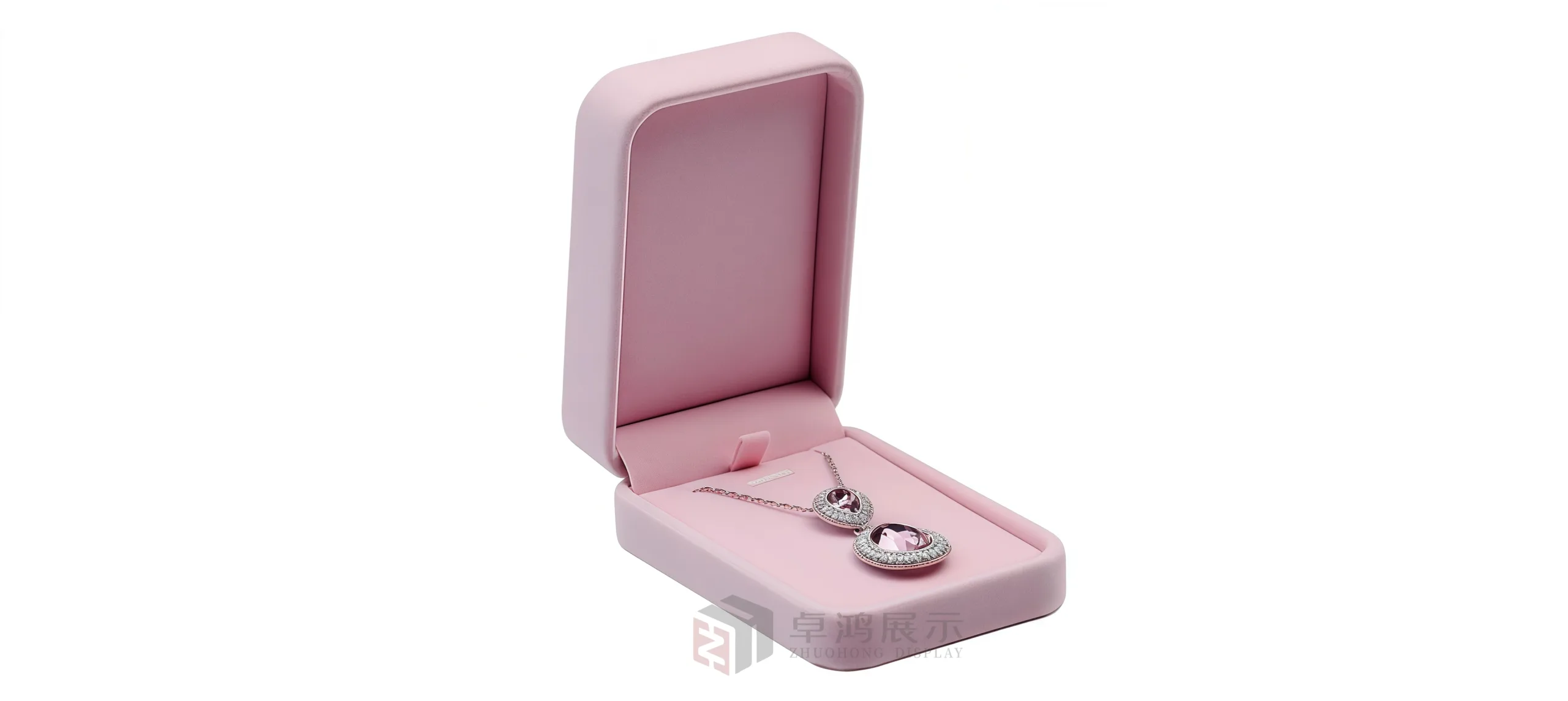Long-pile velvet jewellery box available in customisable colours