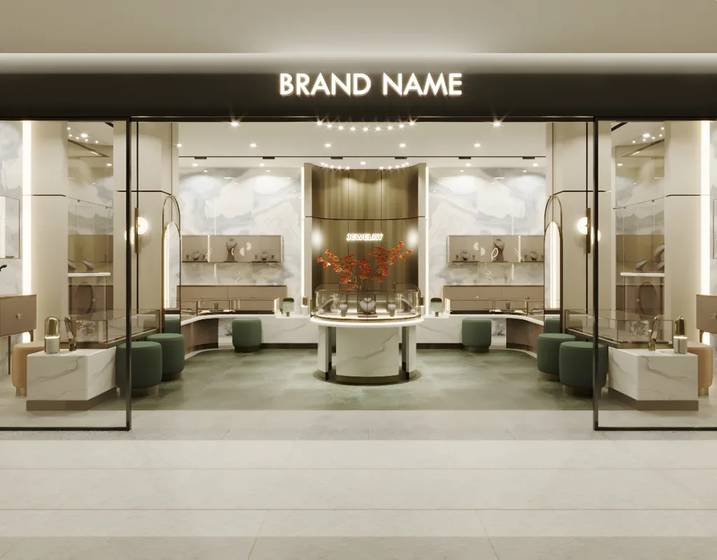 Fresh Style Jewelry Shop Design Decoration Customized Design Service