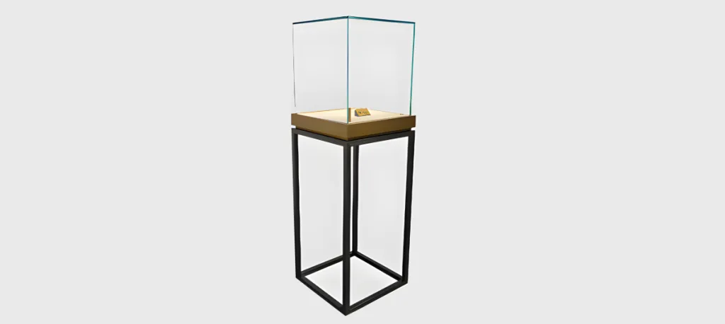 Simple Style Jewelry Tower Display Showcase Customized Size