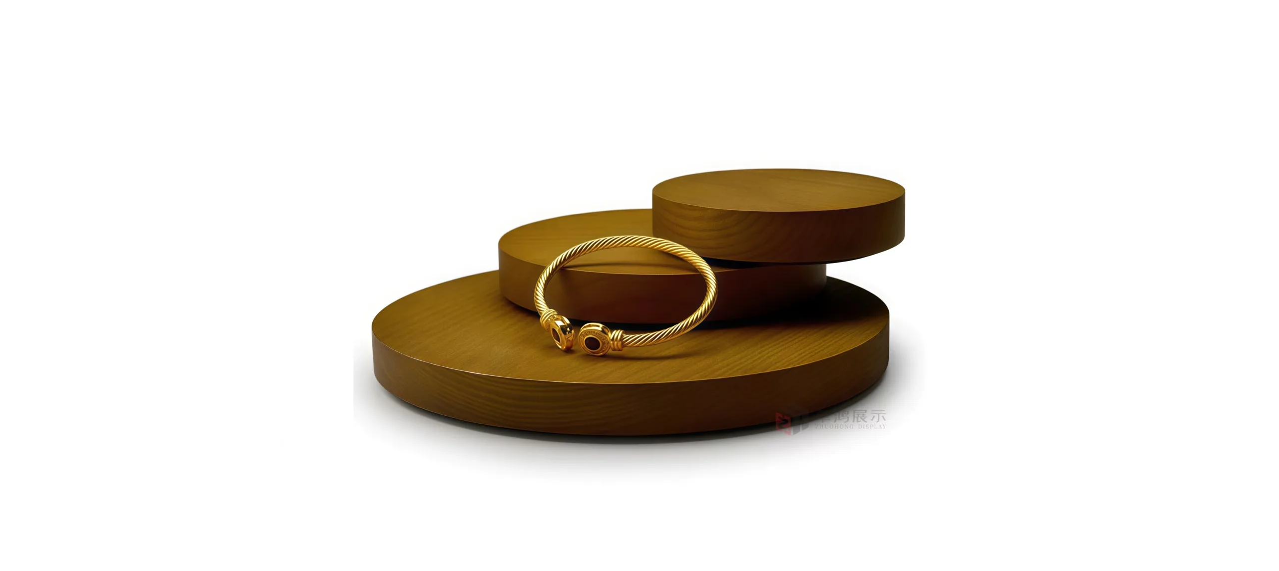 Solid wood circular display platter