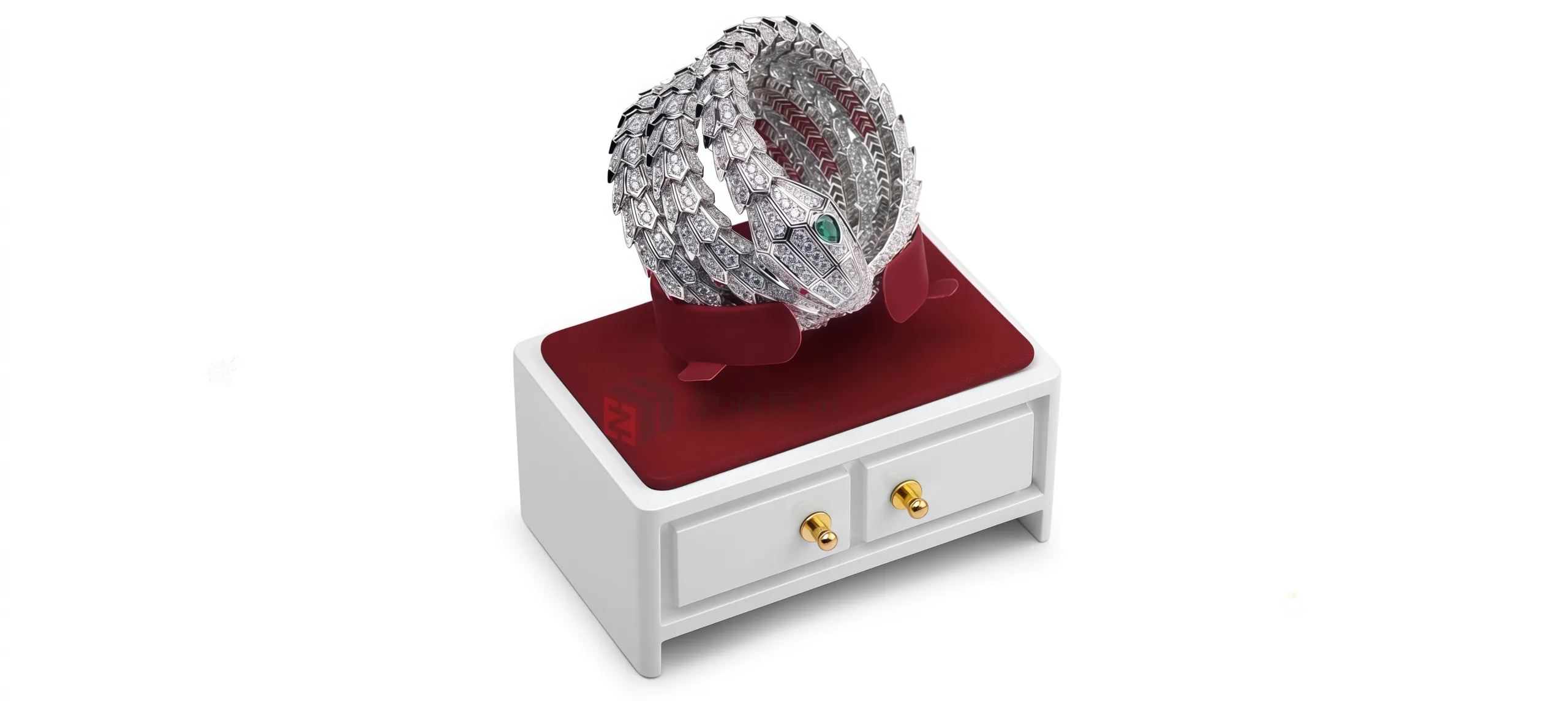 Red lacquered counter display prop set