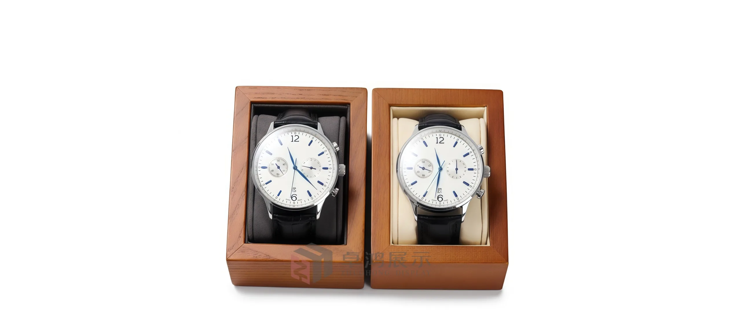 Solid Wood Microfibre Portable Watch Storage Case & Watch Box