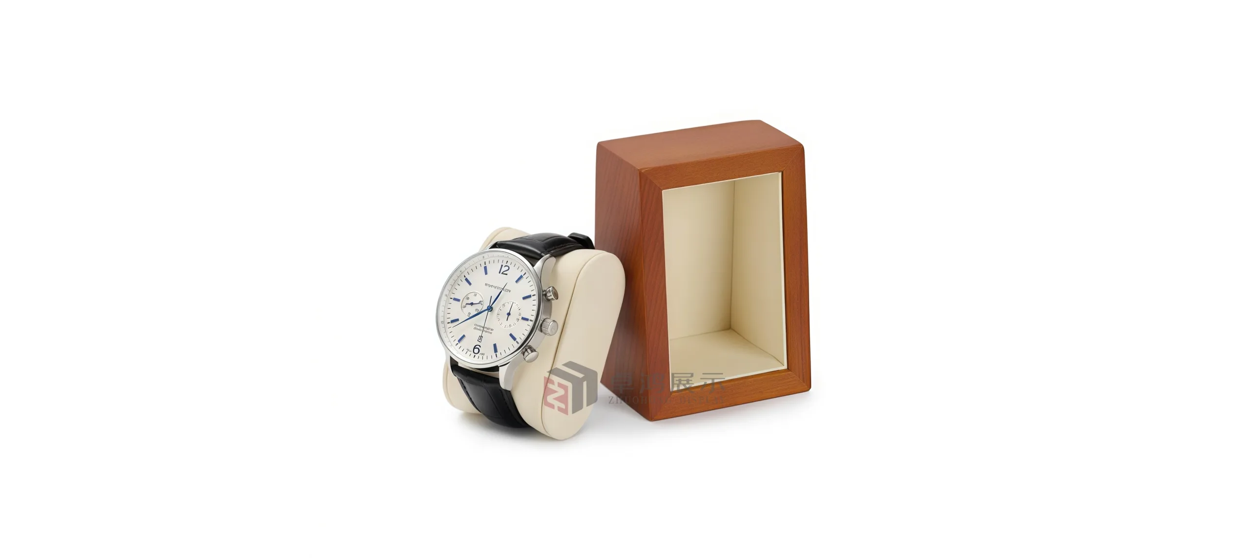 Solid Wood Microfibre Portable Watch Storage Case & Watch Box