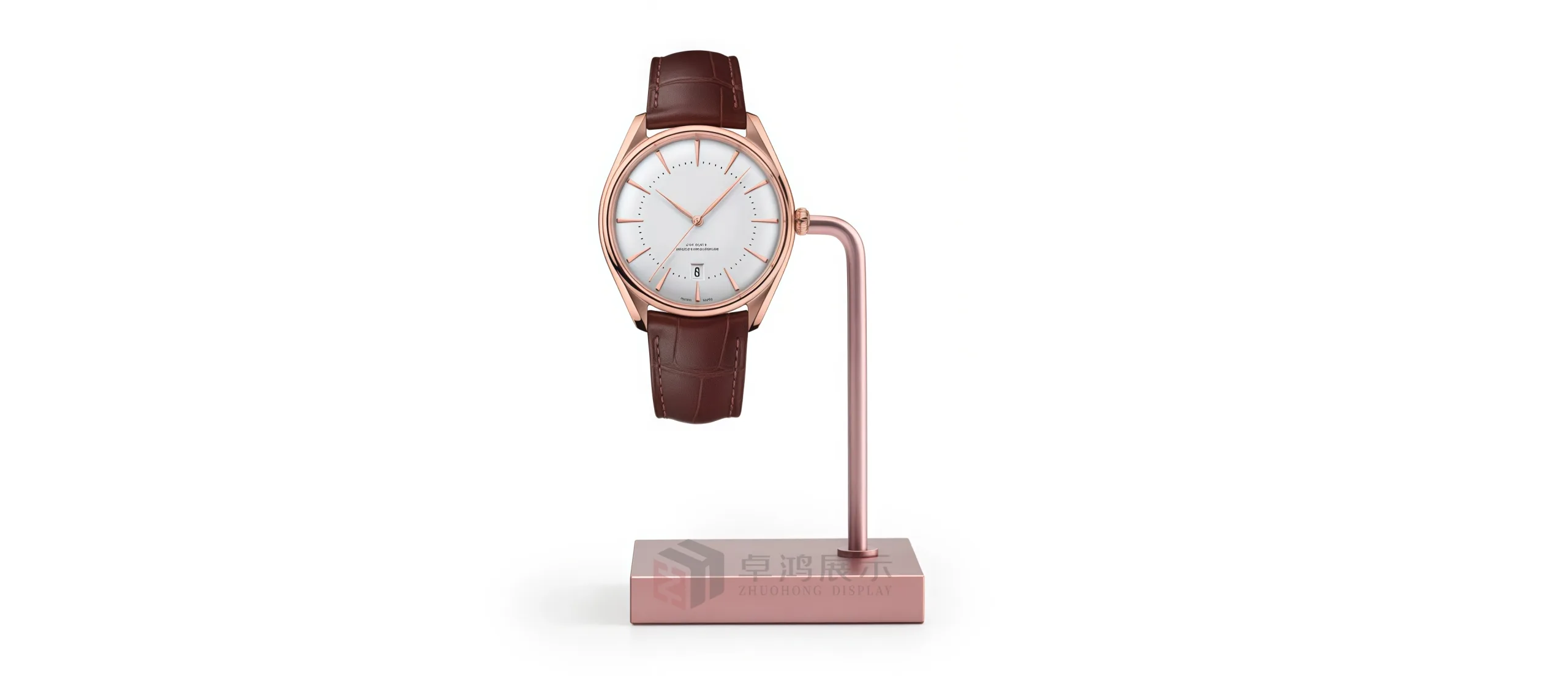 Metal display stand for wristwatches in shop window counters