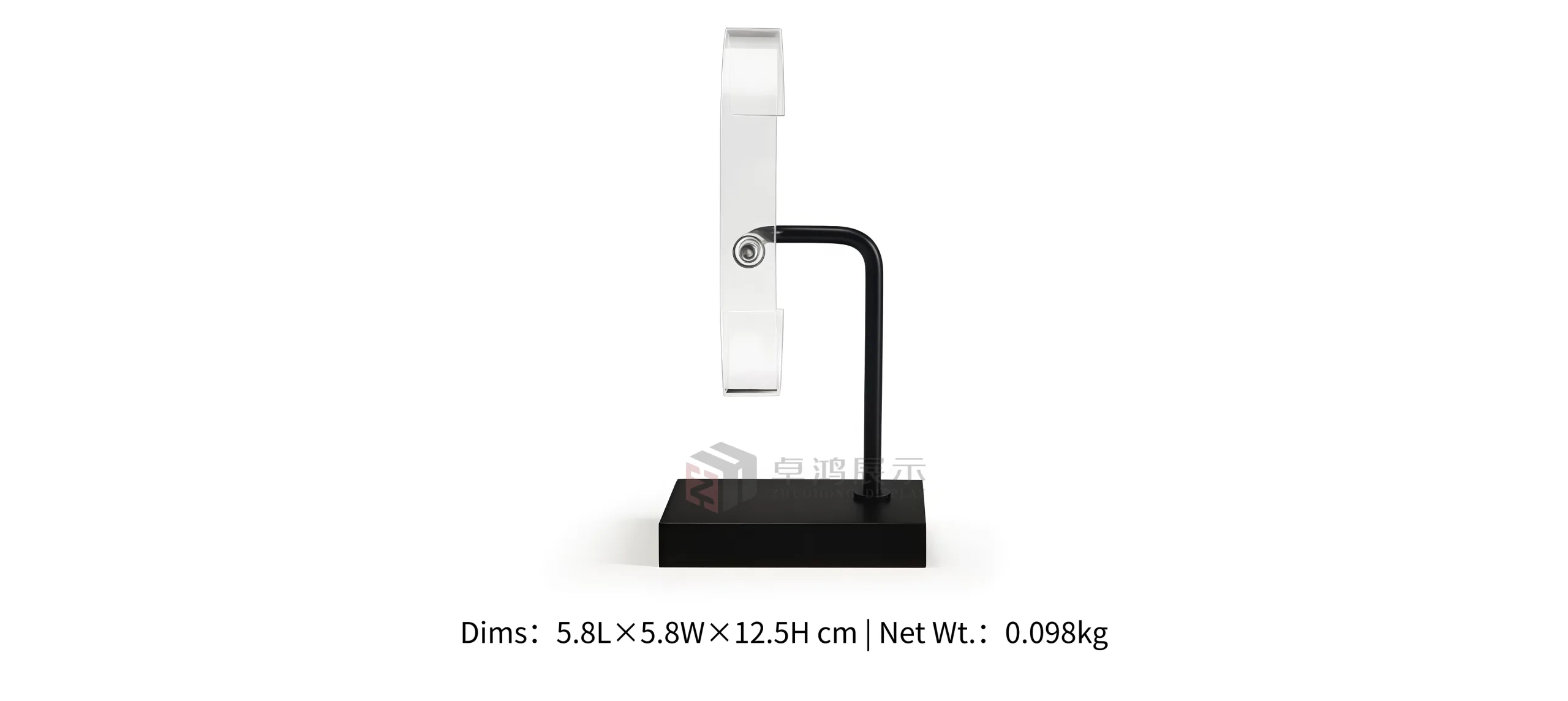 Metal display stand for wristwatches in shop window counters