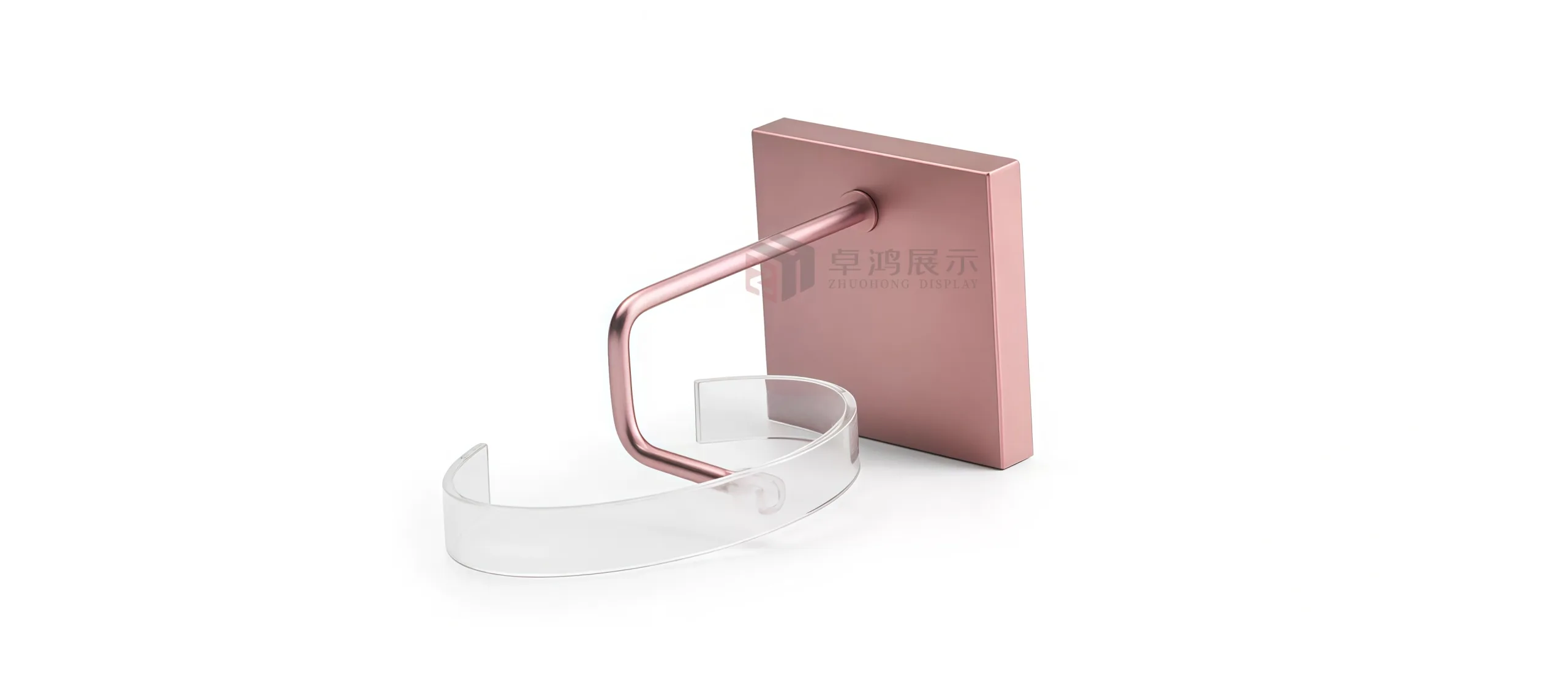 Metal display stand for wristwatches in shop window counters