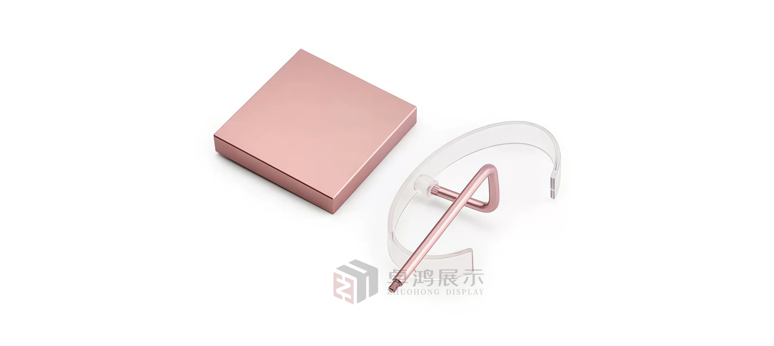 Metal display stand for wristwatches in shop window counters