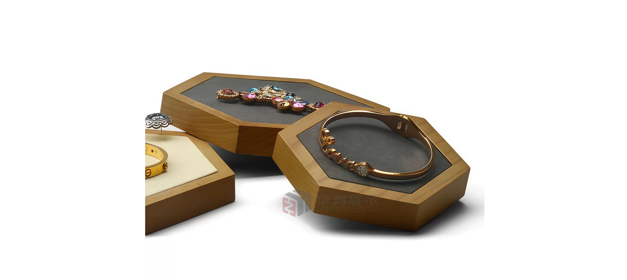 Solid wood circular display platter