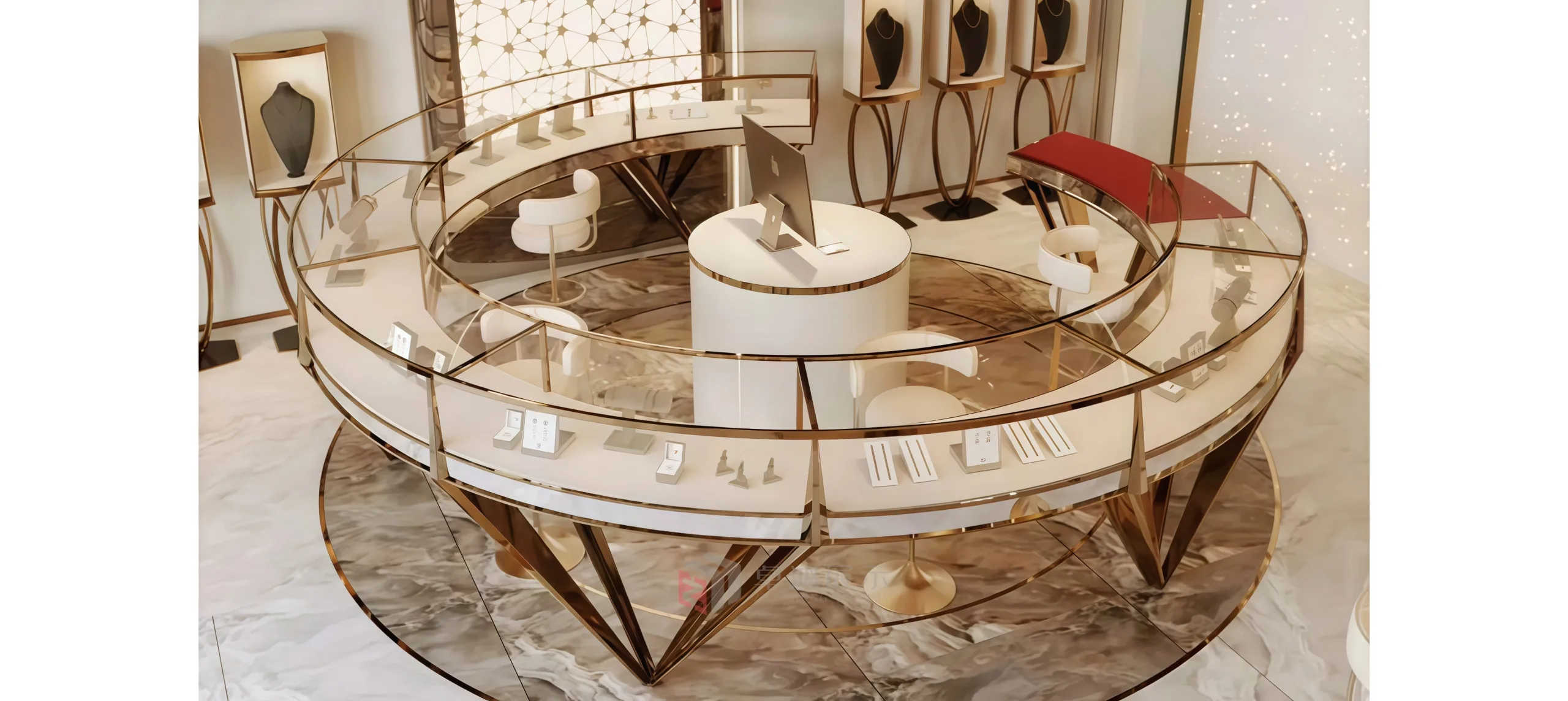 Luxury Gold Aesthetics + Artistic Display! Reconstruct High-end Jewelry Store Shopping Experience
