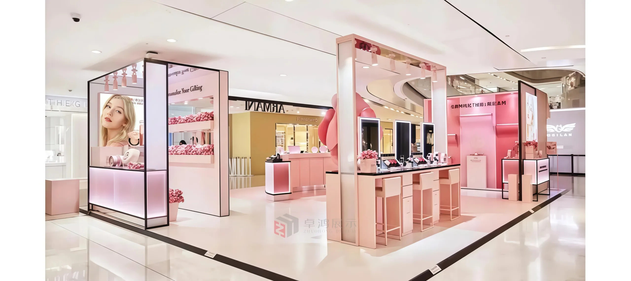 Stop Being Ordinary! Create Exclusive Pink - Gold Aesthetic Space for Beauty Brands, Renew upon Order