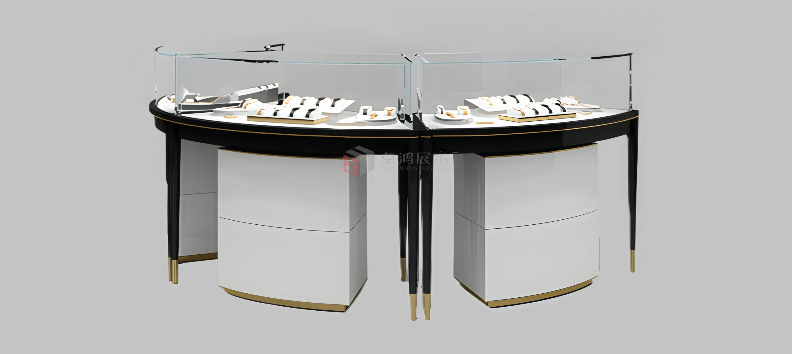 Modular Curved Watch Display Cabinet Single Unit / Curved Layout The Premier Choice for Premium Brand Presentation