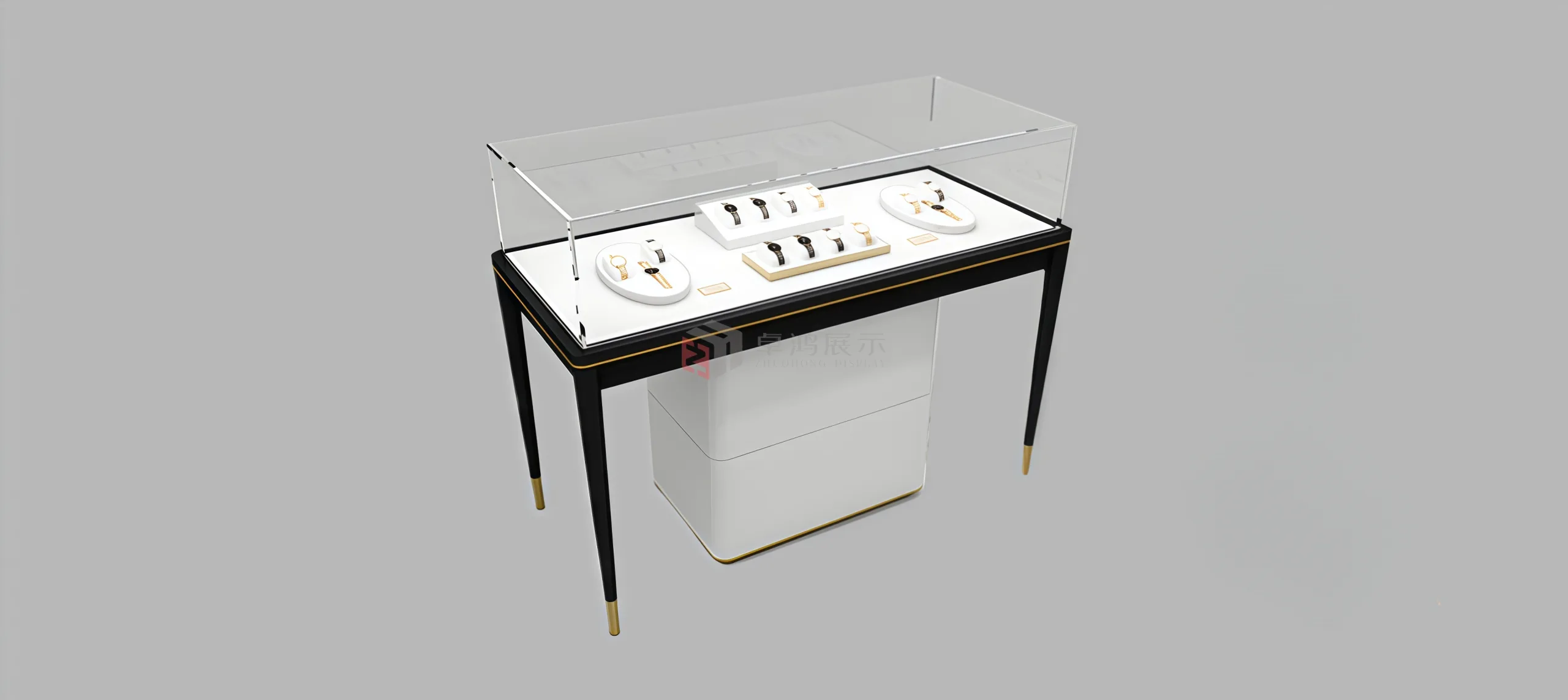 Modular Curved Watch Display Cabinet Single Unit / Curved Layout The Premier Choice for Premium Brand Presentation